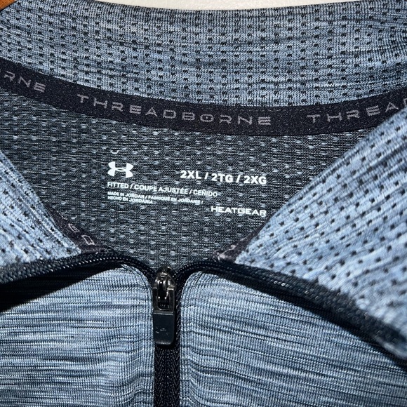 Under Armour Men's 1/4 Zip Graphite Threadborne Seamless Pullover Shirt 2XL - Picture 4 of 7